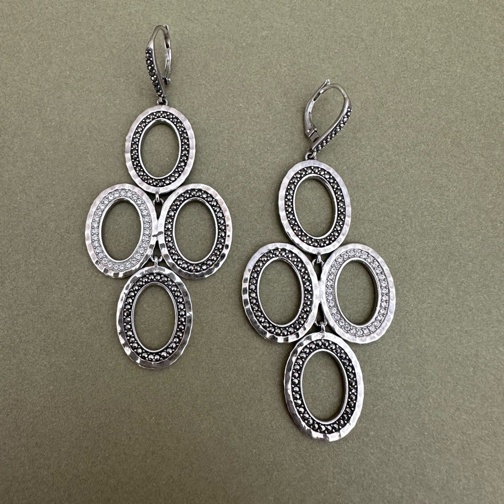Judith Jack Sterling Silver Statement Earrings - image 1
